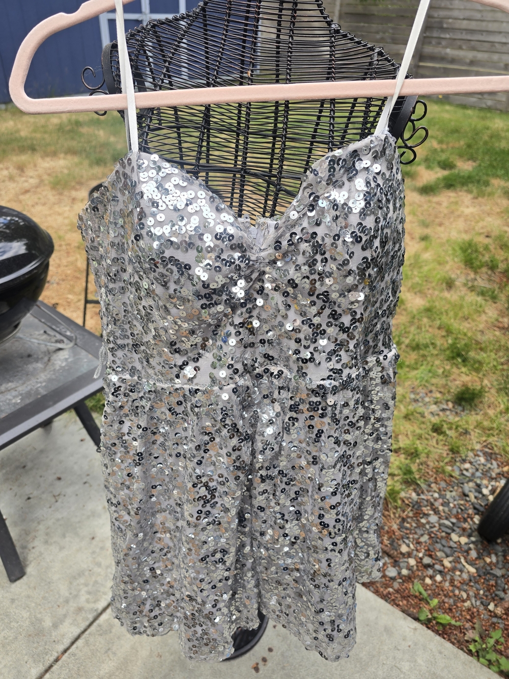 Silver Sequin Mini Dress - Sparkling Party Dress